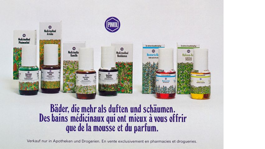 Piniol-Werbung «Bäder, die mehr als duften und schäumen»